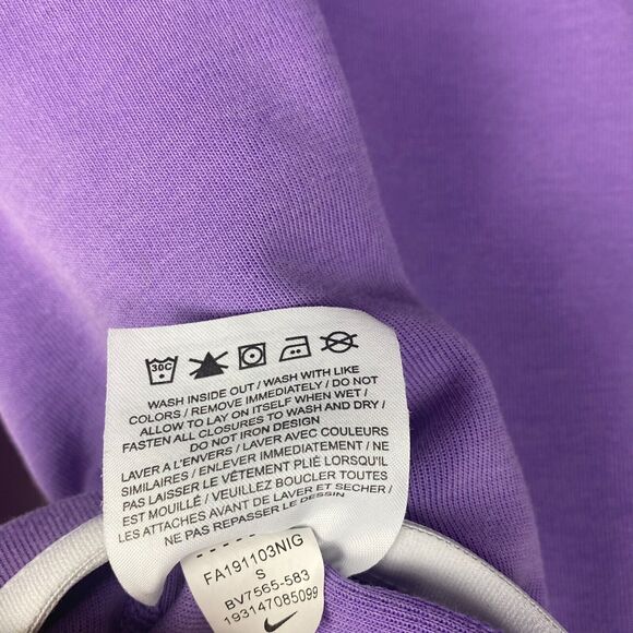 Nike Tech Zip Up Sweater Womens Small Purple Cape Hoodie Swoosh Logo Pockets - Picture 15 of 15
